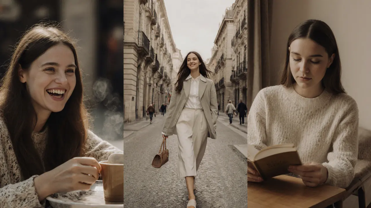 Five European women in different city settings, each representing distinct cultural styles.